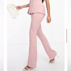 In the Style ASOS tailored flare pants in Pink